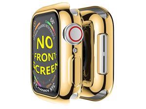Compatible with Apple Watch Case Gold 40mm Series 6 SE Series 5 Series 4 No Front Screen Protector Soft TPU AntiScratch Plated Shockproof Protective Screen Iwatch Shell Cover Protector Bumper Gold 40