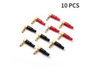 10pcs Right Angle Speaker Plugs 4mm016quot 90 Degree Speaker Connector Right Angle Banana Plugs for Speaker Wire Red and Black by