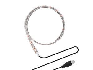 Flexible Led Strip Lights with USB Cable for TV Computer Desktop Laptop Background Home Kitchen Decorative Lighting SMD 3528 100cm Warm White