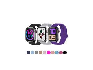 3Pack Sport Band Compatible for Apple Watch Band 42MM 44MM ML Soft Silicone Sport Bands Replacement Strap Compatible with iWatch Series SE654321 Black + Purple + Fog 3Pack Sport Band Compatible for Apple Watch Band 42MM 44MM ML Soft Silicone Sport Bands Replacement Strap Compatible with iWatch Series SE654321 Black + Purple + Fog