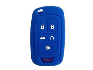 Blue Silicone Cover Holder Key Jacket for Chevrolet Camaro Cruze Volt Equinox Spark Malibu Sonic Flip Remote Key Case Shell 5 Buttons