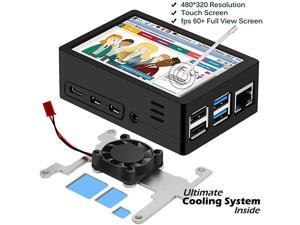 2020 Latest Raspberry Pi 4 Touchscreen 35 inch 60+fps 480x320 Resolution HD Raspberry Pi Touchscreen with Cooling Fan and Case for Raspberry 4 Model BPi 4b Screen with Case 2020 Latest Raspberry Pi 4 Touchscreen 35 inch 60+fps 480x320 Resolution HD Raspberry Pi Touchscreen with Cooling Fan and Case for Raspberry 4 Model BPi 4b Screen with Case