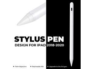 Stylus Pen for iPad,3rd gen Palm Rejection,Active Stylus Pencil for Apple iPad Pro 11/12.9",iPad 6th/7th Gen,iPad Mini 5th Gen,iPad Air 3rd Gen,Precise for Writing/Drawing/Sketching (White)