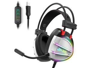 PS4 Gaming Headset, True 7.1 Surround Sound Headphones with Noise Cancelling Mic, Ergonomic Soft Earmuffs, RGB Lights and in-line Volume Controller USB Computer Headsets for PC Laptop Mac PS4 Gaming Headset, True 7.1 Surround Sound Headphones with Noise Cancelling Mic, Ergonomic Soft Earmuffs, RGB Lights and in-line Volume Controller USB Computer Headsets for PC Laptop Mac