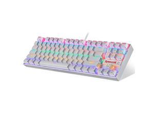 K552 Mechanical Gaming Keyboard RGB LED Rainbow Backlit Wired Keyboard with Red Switches for Windows Gaming PC 87 Keys White K552 Mechanical Gaming Keyboard RGB LED Rainbow Backlit Wired Keyboard with Red Switches for Windows Gaming PC 87 Keys White