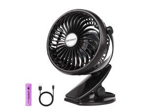 Battery Operated Stroller Fan Portable Clip on Mini Desk Fan with 2600mAh Rechargeable Battery USB Powered Clip Fan for Baby Stroller Office Outdoor Travel