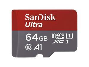 64GB Ultra MicroSDXC UHS-I Memory Card with Adapter - 100MB/s, C10, U1, Full HD, A1, Micro SD Card - SDSQUAR-064G-GN6MA