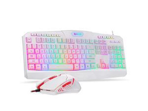 S101 Wired Gaming Keyboard and Mouse Combo RGB Backlit Gaming Keyboard with Multimedia Keys Wrist Rest and Red Backlit Gaming Mouse 3200 DPI for Windows PC Gamers White S101 Wired Gaming Keyboard and Mouse Combo RGB Backlit Gaming Keyboard with Multimedia Keys Wrist Rest and Red Backlit Gaming Mouse 3200 DPI for Windows PC Gamers White