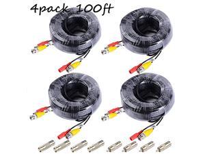 4 Pack 100ft BNC Video Power Cable Security Camera Extension Wire Cord Extension Cable with 8pcs BNC to RCA Connectors for CCTV DVR Surveillance System4 PackBlack 4 Pack 100ft BNC Video Power Cable Security Camera Extension Wire Cord Extension Cable with 8pcs BNC to RCA Connectors for CCTV DVR Surveillance System4 PackBlack