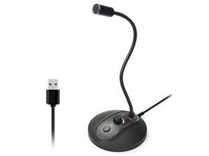 Computer Microphone with Mute Button, Plug&Play Condenser, Desktop, PC, Laptop, Mac, PS4 Mic -360 Gooseneck Design -Recording, Dictation, YouTube, Gaming, Streaming (Omnidirectional-JV601PRO) …