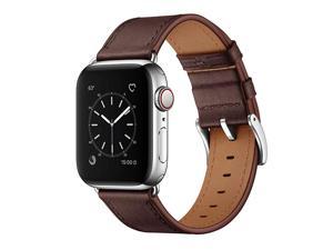 Compatible with Apple Watch Band 42mm 44mm Genuine Leather Band Replacement Strap Compatible with Apple Watch Series 5 Series 4 Series 3 Series 2 Series 1 44mm 42mm Chocolate Brown