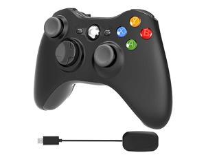 Wireless Xbox 360 Controller 24GHz Enhanced Dual Vibration Xbox 360 Game Controller with Receiver Remote Gamepad Joypad Joystick for Xbox 360 Slim PS3 and PC Windows 7810 Black