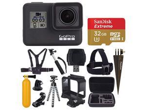 HERO7 Black Digital Action Camera with 4K HD Video 12MP Photos, SanDisk 32GB Micro SD Card, Hard Case - Accessory bundle HERO7 Black Digital Action Camera with 4K HD Video 12MP Photos, SanDisk 32GB Micro SD Card, Hard Case - Accessory bundle