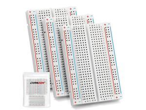 3 pcs Breadboard with 400 Tie Points BB801 Solderless Prototype Kit Universal PCB Bread Board Plus 2 Power Rail and Adhesive Back for Small DIY Kits Arduino Proto Raspberry rasp Pi Project