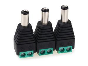 21x55MM 12V Male DC Power Jack Plug Adapter Connector for CCTV Camera Cable Wire Ends Plug Barrel Green3PCS 21x55MM 12V Male DC Power Jack Plug Adapter Connector for CCTV Camera Cable Wire Ends Plug Barrel Green3PCS