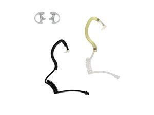 Accessory Kit for Two Way Radio Earpiece Headset Wire Kits EHP1000 Clear and Black Acoustic Tubes with Frames Mushroom Tip Left and Right Medium Earmolds Police Surveillance Accessory Kit for Two Way Radio Earpiece Headset Wire Kits EHP1000 Clear and Black Acoustic Tubes with Frames Mushroom Tip Left and Right Medium Earmolds Police Surveillance