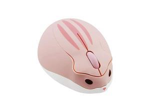Wireless Mouse Cute Hamster Shape Less Noice Portable Mobile Optical 1200DPI USB Mice Cordless Mouse for PC Laptop Computer Notebook MacBook Kids Girl Gift Pink