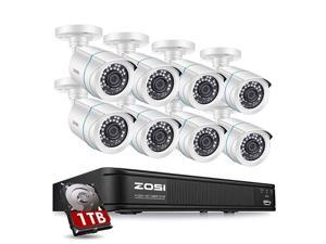 1080P H.265+ Home Security Camera System,5MP Lite 8 Channel CCTV DVR Recorder with Hard Drive 1TB and 8 x 1080p Weatherproof Bullet Camera Outdoor Indoor with 80ft Night Vision, Motion Alerts 1080P H.265+ Home Security Camera System,5MP Lite 8 Channel CCTV DVR Recorder with Hard Drive 1TB and 8 x 1080p Weatherproof Bullet Camera Outdoor Indoor with 80ft Night Vision, Motion Alerts