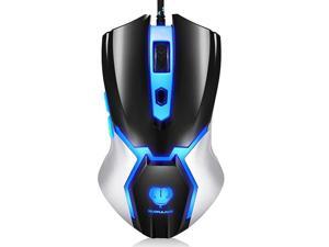 MouseUSB Wired PC Mice 3200 DPI with 4 Adjustable Levels Comfortable Ergonomic Grip Design with Blue LED 6 Programmable Buttons for PCNotebook MacBookWindowsVista Linux Blue MouseUSB Wired PC Mice 3200 DPI with 4 Adjustable Levels Comfortable Ergonomic Grip Design with Blue LED 6 Programmable Buttons for PCNotebook MacBookWindowsVista Linux Blue