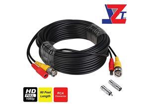 60ft Pure Copper BNCDC Video Power Cable Security Camera Wire Cord Extension Cable for 720P1080N1080P HD TVI+CVI+AHD+Analog DVR Home Surveillance System 60ft Pure Copper BNCDC Video Power Cable Security Camera Wire Cord Extension Cable for 720P1080N1080P HD TVI+CVI+AHD+Analog DVR Home Surveillance System