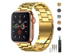 Stainless Steel Metal Band for Apple Watch 38404244mm Strap Replacement Link Bracelet Band Compatible with Apple Watch Series 6 Apple Watch Series 5 Apple Watch Series 1234Gold4244mm Stainless Steel Metal Band for Apple Watch 38404244mm Strap Replacement Link Bracelet Band Compatible with Apple Watch Series 6 Apple Watch Series 5 Apple Watch Series 1234Gold4244mm