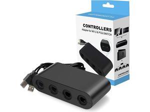 Controller Adapter for Gamecube Compatible with Nintendo Switch Super Smash Bros Switch Gamecube Adapter for WII U PC 4 Port Black W046