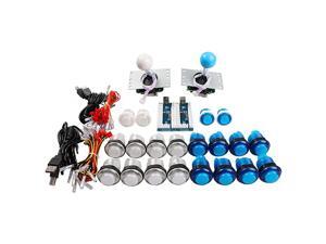 LED Arcade Controller DIY Kit 2x LED USB Encoder + 2x 48 Way Joystick + 20x LED Arcade Buttons White + Blue Kit LED Arcade Controller DIY Kit 2x LED USB Encoder + 2x 48 Way Joystick + 20x LED Arcade Buttons White + Blue Kit