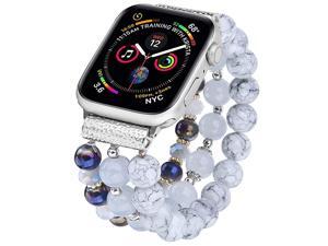 Bracelet Compatible with Sereis 5 Apple Watch Band 40mm 38mm Series 4 Women Fashion Handmade Elastic Stretch Beads Replacement for iWatch Series 321 38mm40mm Girls Gray Marble Bracelet Compatible with Sereis 5 Apple Watch Band 40mm 38mm Series 4 Women Fashion Handmade Elastic Stretch Beads Replacement for iWatch Series 321 38mm40mm Girls Gray Marble