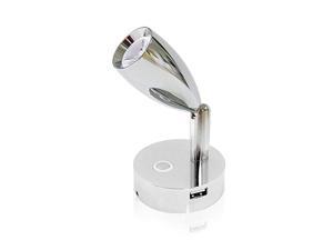 RV 12V Reading Lamp with USB Port Surface Polished Chrome Dimming Switch is Also The Blue Night Light Soft Warm White for Caring Eyes Uses for 10V30V System of Caravan Boat Pack of 1 RV 12V Reading Lamp with USB Port Surface Polished Chrome Dimming Switch is Also The Blue Night Light Soft Warm White for Caring Eyes Uses for 10V30V System of Caravan Boat Pack of 1