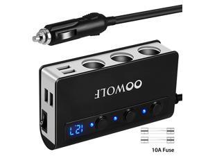 Cigarette Lighter Adapter Quick Charge 3.0 180W 12V/24V 3-Socket Splitter 4 USB Ports Car Power Adapter for GPS, Dash Cam, Sat Nav, Phone, Tablet, etc Cigarette Lighter Adapter Quick Charge 3.0 180W 12V/24V 3-Socket Splitter 4 USB Ports Car Power Adapter for GPS, Dash Cam, Sat Nav, Phone, Tablet, etc