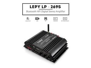 Lepy HiFi Stereo Multimedia 4Channel 180w 45W x 4 Bluetooth Power Amplifier Audio Amp Booster USB SD DVD CD FM MP3 for Car Vehicle Home Booster Remote Control amp LED Display Screen
