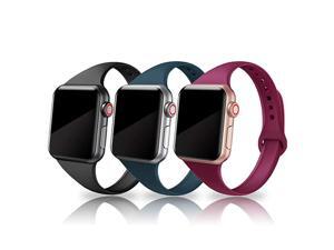 Sport Band Compatible with iWatch 38mm 40mm 42mm 44mm 3 Packs Narrow Soft Silicone Slim Thin Small Replacement Wristband Compatible for iWatch Series 6 5 4 3 2 1 SE Sport Edition Women Men Sport Band Compatible with iWatch 38mm 40mm 42mm 44mm 3 Packs Narrow Soft Silicone Slim Thin Small Replacement Wristband Compatible for iWatch Series 6 5 4 3 2 1 SE Sport Edition Women Men