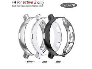 Case Compatible with Galaxy Watch Active 2 40mm Full Cover Case Screen Protector Soft Plated TPU Scratch Resistant Slim AllAround Protective Case Silver+Black+Clear 40mm Case Compatible with Galaxy Watch Active 2 40mm Full Cover Case Screen Protector Soft Plated TPU Scratch Resistant Slim AllAround Protective Case Silver+Black+Clear 40mm