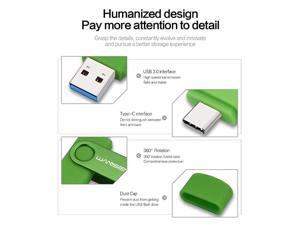 USB C Type C Flash Drive USB 3031 Photo Stick 128GB Green USB C Type C Flash Drive USB 3031 Photo Stick 128GB Green