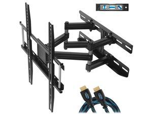 Mounts Dual Articulating Arm TV Wall Mount Bracket for 2065 TVs up to VESA 400 and 115lbs Mounts on Studs up to 16 and Includes a Twisted Veins 10 HDMI Cable 6 3Axis Magnetic Bubble