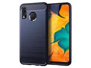 A20 case,Galaxy A20 Case,Galaxy A30 Case,MAIKEZI Soft TPU Slim Fashion Anti-Fingerprint Non-Slip Protective Phone Case Cover for Galaxy A20/A30(Navy Brushed TPU)