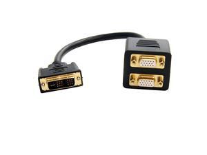 com 1 ft 30cm DVI to Dual VGA Y Splitter Cable DVII Analog to Dual VGA 1x DVII M 2x VGA F DVISPL1VVBlack com 1 ft 30cm DVI to Dual VGA Y Splitter Cable DVII Analog to Dual VGA 1x DVII M 2x VGA F DVISPL1VVBlack