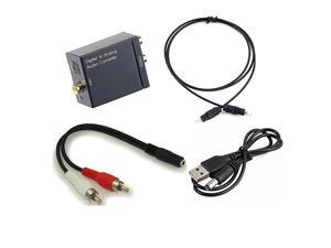 Optical Coax to Analog Stereo Audio LR Converter Adapter with Optical Cable RCA Cable