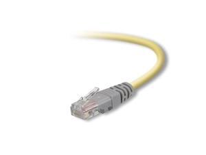 50Foot CAT5e Crossover Molded Networking Cable Yellow