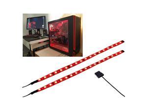 LED Light Strip Computer Lighting RED Magnetic Molex Connector 2pcs LED Strip for PC Case Lighting Kit 30cm18ledsS Series