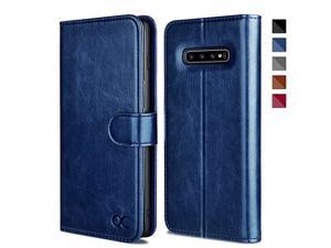 Samsung Galaxy S10 Plus S10+ Case Card Slot Kickstand TPU Shockproof Interior Leather Flip Wallet Case for Samsung Galaxy S10 Plus S10+ Devices Blue