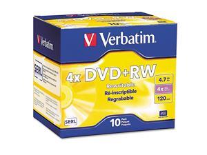 94839 DVD+RW Discs 47GB 4X wSlim Jewel Cases Pearl 10Pack 94839 DVD+RW Discs 47GB 4X wSlim Jewel Cases Pearl 10Pack