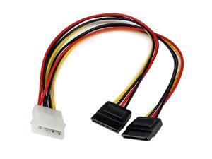 com 12in LP4 to 2x SATA Power Y Cable Adapter Molex to to Dual SATA Power Adapter Splitter PYO2LP4SATA com 12in LP4 to 2x SATA Power Y Cable Adapter Molex to to Dual SATA Power Adapter Splitter PYO2LP4SATA