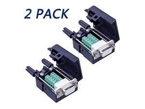 2pcs DB9 male adapter signals Terminal module RS232 Serial to Terminal DB9 