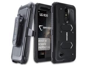 LG K30 LG Premier Pro LTELG Harmony 2 case  Aegis Series with Builtin Screen Protector Heavy Duty FullBody Rugged Holster Armor Case Belt Swivel ClipKickstand Black