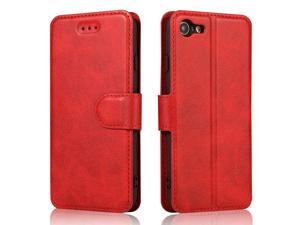 Case for iPhone 7 iPhone 8 iPhone SE 2020 Premium PU Leather Simple Wallet Case with Card Slots Kickstand Magnetic Closure Shockproof Flip Cover for iPhone 7 8 SE 2020 Red