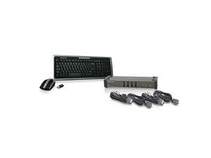 4-Port DVI KVMP Switch with Cables and Wireless Media Center Keyboard and Mouse, w/Full Set of Cables, (GCS1104-KM1) 4-Port DVI KVMP Switch with Cables and Wireless Media Center Keyboard and Mouse, w/Full Set of Cables, (GCS1104-KM1)