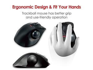 LeftHanded 24GHz Wireless Thumboperated Trackball Mouse 6Button Function with Smooth Tracking Precision Optical Gaming Sensor MXT4DRBK LeftHanded 24GHz Wireless Thumboperated Trackball Mouse 6Button Function with Smooth Tracking Precision Optical Gaming Sensor MXT4DRBK