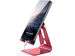 Adjustable Cell Phone Stand  Phone Stand Update Version Cradle Dock Holder Compatible with iPhone Xs XR 8 X 7 6 6s Plus SE 5 5s 5c Charging Accessories Desk Android Smartphone Red