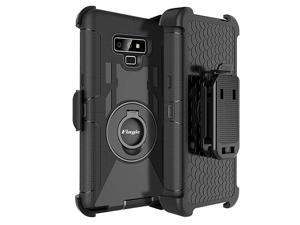 Samsung Note 9Note 9 Case for Men4 in1 Protective Hybrid Cover Shockproof Rugged Phone Case Full Body Kickstand Swivel Belt Clip Holster Case for Samsung Galaxy Note 9 Black